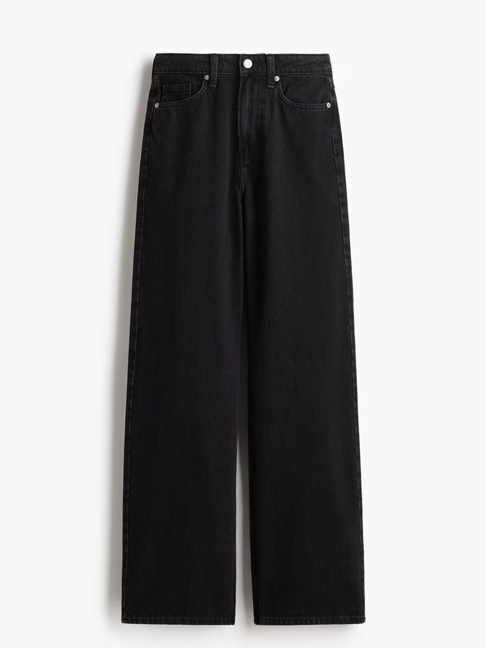 NWT H&M Regular Fir Ultra High Waist Wide Leg Black Jeans